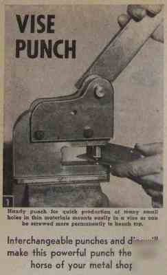 Sheet metal/leather bench punch howto plans powerful