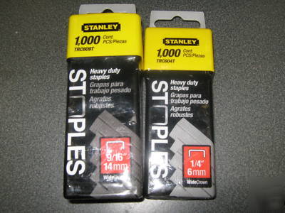Stanley TRC609T 9/16 & TRC604T 1/4 staples 1000 ea.