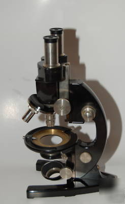 Vintage carl zeiss jena microscope w/ case 1930's