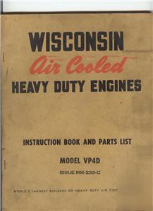 Wisconsin heavy duty model VP4D engine instruct. manual