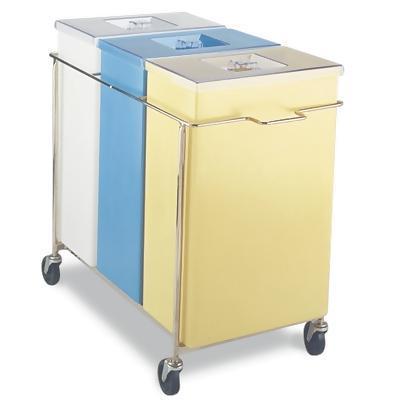 Faribo bulk storage/ingredient bin, 3 section w/casters