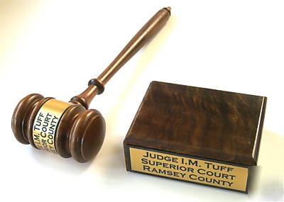 New gavel & block authentic free engraved lawyer wood