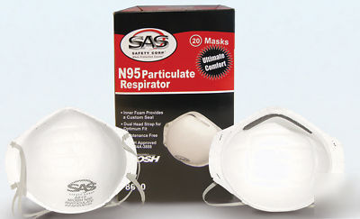 Sas 8610 N95 deluxe particulate respirator - box of 20