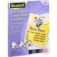 Scotch 3M self-sealing laminating pouches - 25CT