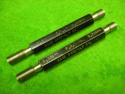 2 go nogo thread plug gauge gage M10 x .75 & 1.5 -6H