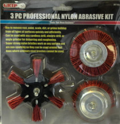 3 piece professional nylon abrasive kit