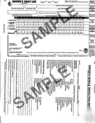 Drivers daily logs books 25 box 31 day bound carbon 
