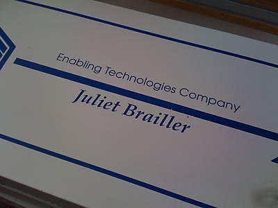 Enabling technologies juliet brailler braille embosser