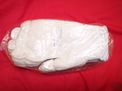 Men's large white roper gloves, 12 pr. fit either hand