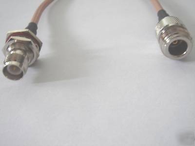 N female to rp tnc female with nut bulkhead RG142 cable