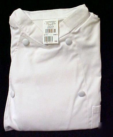 New white chef coat covered button double breast usa 54 