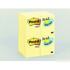 Original canary yellow post it note pads, plain and rul
