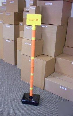 Portable buffer sign caution safety sign marker & post