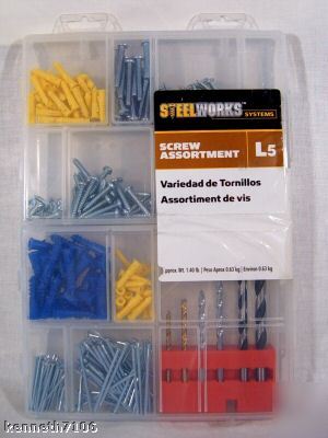 Screw assortment set drill bits anchors nails bolts
