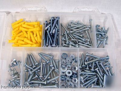 Screw assortment set drill bits anchors nails bolts