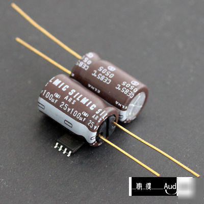 18PCS 100UF 25V elna silmic gold lead ros audio cap