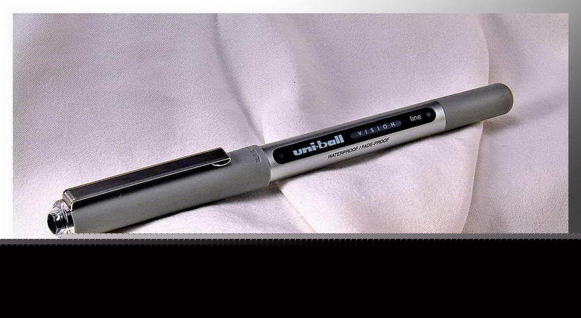 Â 3 uni-ball vision rollerball pens black ink +bonus