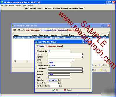 Biodiesel management system software bioms-08