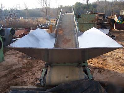 Incline motorized belt conveyor w/ss hopper, 30