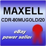 Maxell cdr 80MUGOLD 20 cd r 80 mu gold 20PK slim 32X