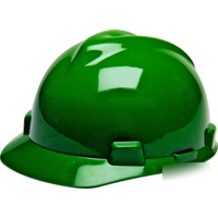 New lot of 5 msa v-gard green caps hard hats rachet 