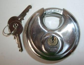 Stainless disc padlock