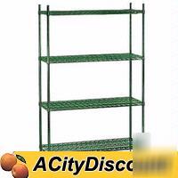 Titan green epoxy wire shelving unit 24 x 60 x 74