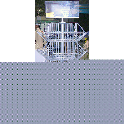 5 tier revolving wire basket impulse merchandiser