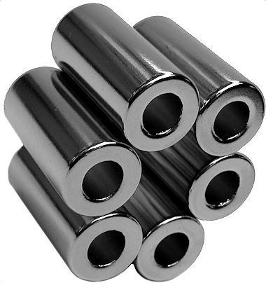 6 neodymium magnets 1/2 x 1/4 x 1 diametric tube N48 