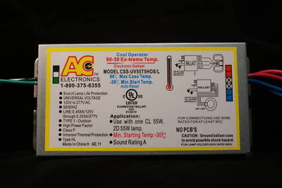 Electronic ballast for 1 - 55 watt 2D or circline lamp