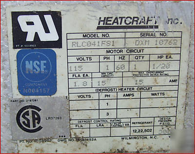 Evaporator 4,000 btu walk in cooler heatcraft chandler 