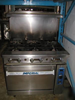 Imperial 6 burner stove w/ convection oven gas ir-6C