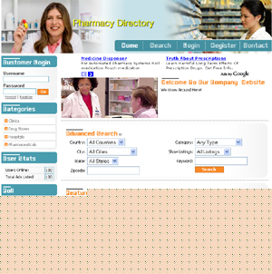 Pharmacy directory & review website + google adsense