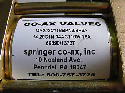 Springer co-ax valve MK202C116BPN3/4P3A