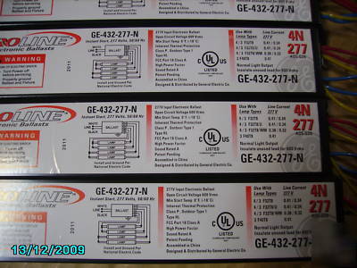  electronic instant start ballast ge 432-277-n 