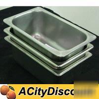 3 commercial restaurant 1/4 s/s steam table pans