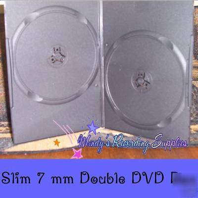7 mm slim dvd case 10-pack black double movie box for 2