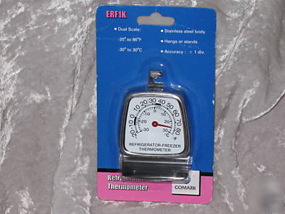 Comark refrigerator freezer thermometer stainless steel