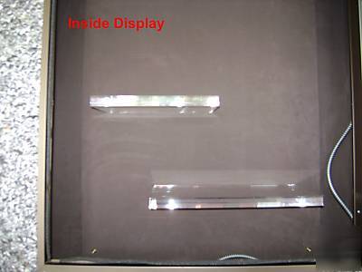 Display case flush mount in wall w/ lights