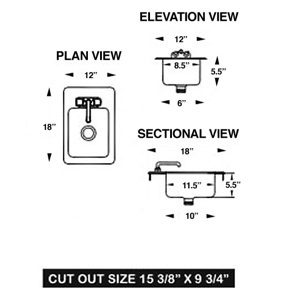 Drop in hand sink - 3 1/2