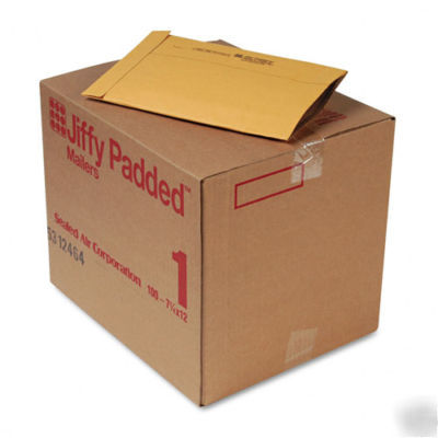 Jiffy padded mailer size #1 - 7 1/4 x 12 - case of 100