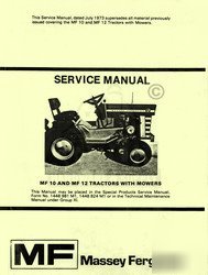 Massey ferg. mf 10 12 tractor MF10 MF12 service manual 