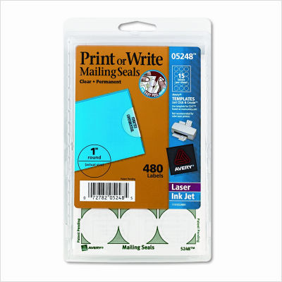 Perforated mailing seals, clear, 480/pack