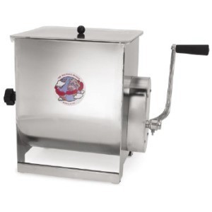 The sausage maker stainless steel meat mixer, 50# cap.