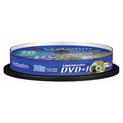 10 verbatim 43576 lightscribe 16X dvd+r