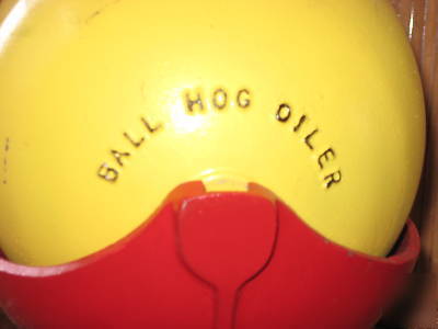 1800's miniature cast iron ball hog oiler serial #70