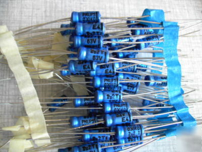 100 capacitors philips 2.2 uf 63 volt