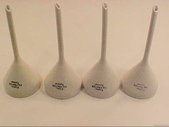 4 fisher filtration funnels with slitted inner cone