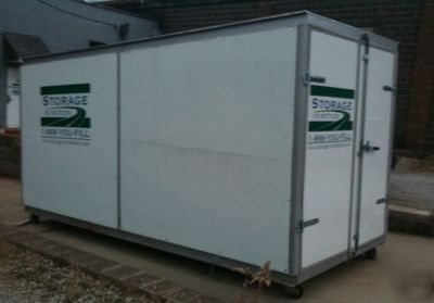 7' x 16' trailpod mobile storage containers on casters