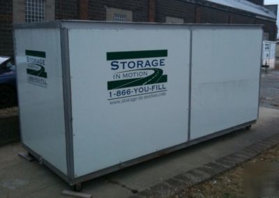 7' x 16' trailpod mobile storage containers on casters